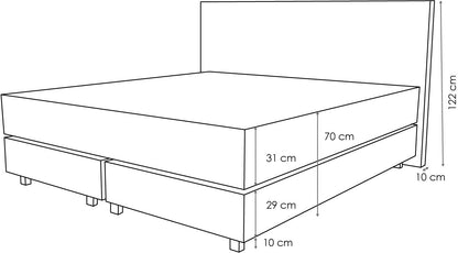 BOXSPRINGBETT FLORENZ MIT PISA MATRATZE