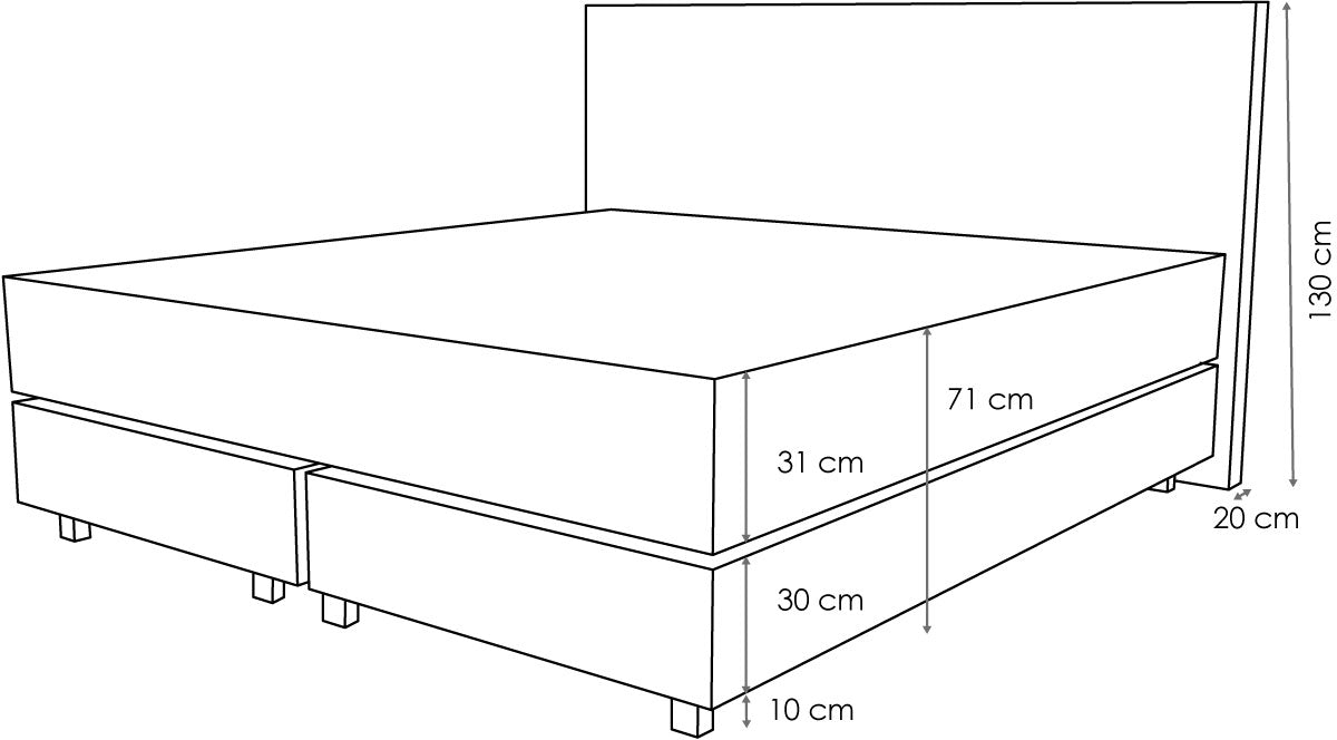 BOXSPRINGBETT MILANO MIT PISA MATRATZE