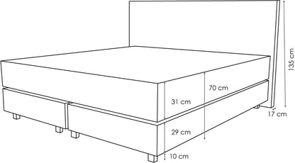 BOXSPRINGBETT VERONA MIT PISA MATRATZE